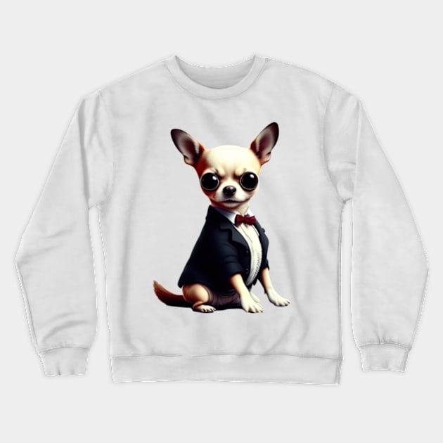 Chihuahua gentleman Crewneck Sweatshirt by IDesign23